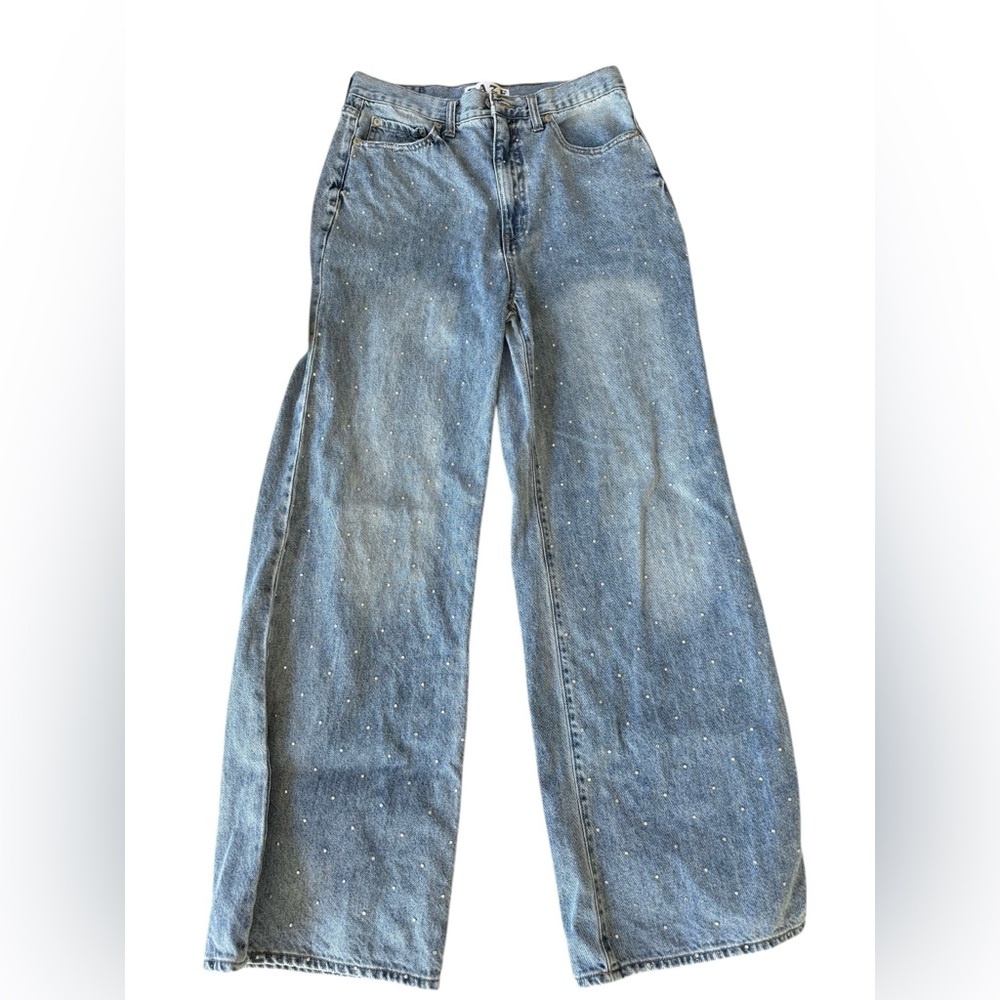 Women's Daze Studded Blue Denim Jeans